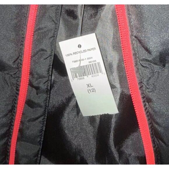 Gap Puffer Vest Kids Size XL Black Down Sleeveless Logo Mock Neck Full Zipper - Picture 3 of 5